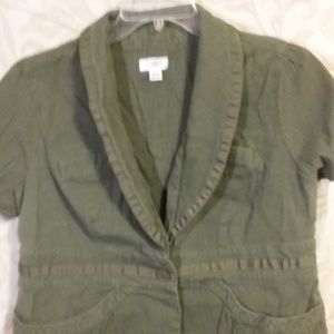 Green Peplum short sleeve jacket